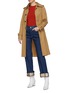 Figure View - Click To Enlarge - ACNE STUDIOS - Check roll cuff contrast topstitching straight leg jeans