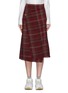 Main View - Click To Enlarge - ACNE STUDIOS - Frayed tartan plaid tweed asymmetric wrap skirt