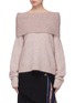Main View - Click To Enlarge - ACNE STUDIOS - Brushed foldover off-shoulder sweater