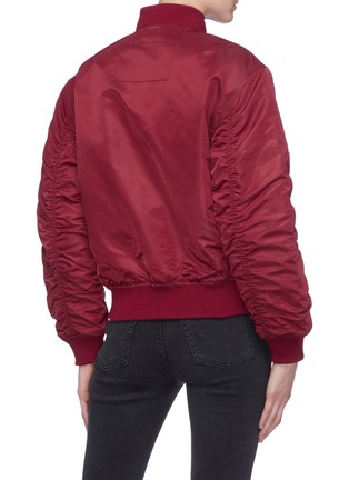 Back View - Click To Enlarge - ACNE STUDIOS - Logo print zip pull bomber jacket