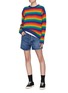 Figure View - Click To Enlarge - ACNE STUDIOS - Washed denim shorts