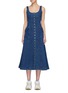 Main View - Click To Enlarge - ACNE STUDIOS - Scoop neck button front sleeveless denim dress