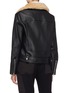 Back View - Click To Enlarge - ACNE STUDIOS - Detachable shearling collar leather biker jacket