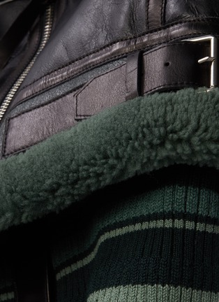  - ACNE STUDIOS - Detachable rib knit hem lambskin shearling jacket