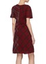 Back View - Click To Enlarge - ACNE STUDIOS - Ruched front tartan plaid tweed crepe patchwork dress