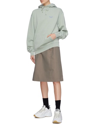 Figure View - Click To Enlarge - ACNE STUDIOS - Logo embroidered panelled oversized hoodie