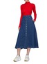 Figure View - Click To Enlarge - ACNE STUDIOS - Button front flared denim skirt