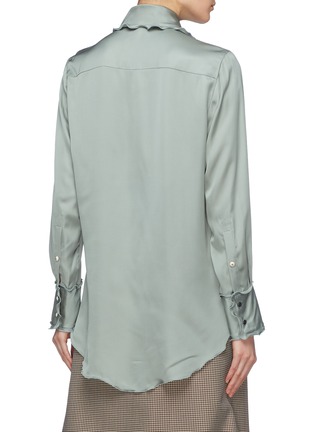 Back View - Click To Enlarge - ACNE STUDIOS - Scalloped border satin blouse