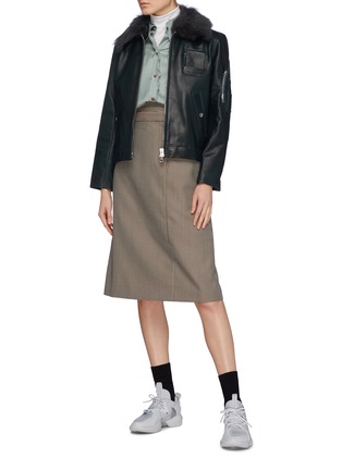 Figure View - Click To Enlarge - ACNE STUDIOS - Scalloped border satin blouse