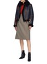 Figure View - Click To Enlarge - ACNE STUDIOS - Belted contrast trim lambskin shearling jacket
