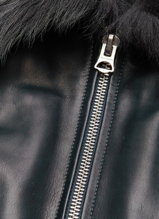  - ACNE STUDIOS - Lamb fur collar leather jacket