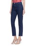 Front View - Click To Enlarge - J BRAND - 'Ruby' pleated cuff cropped cigarette jeans