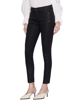 Front View - Click To Enlarge - J BRAND - 'Zion' button side super skinny coated jeans