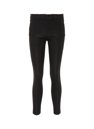 Main View - Click To Enlarge - J BRAND - 'Zion' button side super skinny coated jeans
