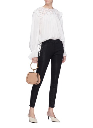 Figure View - Click To Enlarge - J BRAND - 'Zion' button side super skinny coated jeans