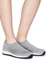 Figure View - Click To Enlarge - PEDDER RED - 'Dara' faux pearl knit sock sneakers