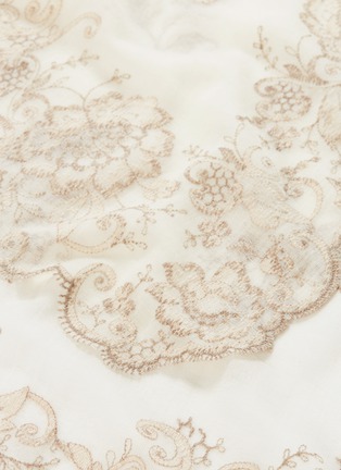 Detail View - Click To Enlarge - FRANCO FERRARI - Floral lace embroidered wool blend scarf