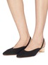 Figure View - Click To Enlarge - LOQ - 'Pia' wooden heel suede slingback pumps