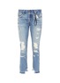 Main View - Click To Enlarge - 72877 - 'Savanna' colourblock patch pocket cropped ripped jeans