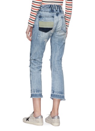 Back View - Click To Enlarge - 72877 - 'Bellatula' colourblock patch pocket ripped flared jeans