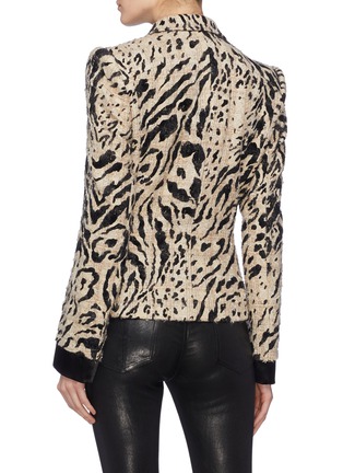 Back View - Click To Enlarge - HAIDER ACKERMANN - Leopard print double breasted cropped tweed jacket