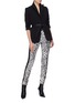 Figure View - Click To Enlarge - HAIDER ACKERMANN - Stripe outseam leather back leopard print wool pants