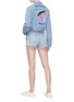 Figure View - Click To Enlarge - ÊTRE CÉCILE - 'Melon Out' graphic slogan embroidered cropped denim jacket