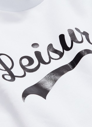  - ÊTRE CÉCILE - 'Leisure' slogan print contrast sleeve sweatshirt