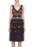 Main View - Click To Enlarge - NEEDLE & THREAD - 'Pandora' floral embroidered ruffle tiered tulle camisole dress
