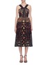 Main View - Click To Enlarge - NEEDLE & THREAD - Floral embellished patchwork dress