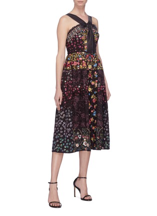 Figure View - Click To Enlarge - NEEDLE & THREAD - Floral embellished patchwork dress