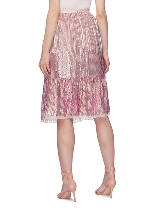 Back View - Click To Enlarge - NEEDLE & THREAD - 'Kaleidoscope' sequin stripe peplum skirt
