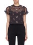 Main View - Click To Enlarge - NEEDLE & THREAD - 'Halley' floral embellished tulle top