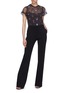 Figure View - Click To Enlarge - NEEDLE & THREAD - 'Halley' floral embellished tulle top