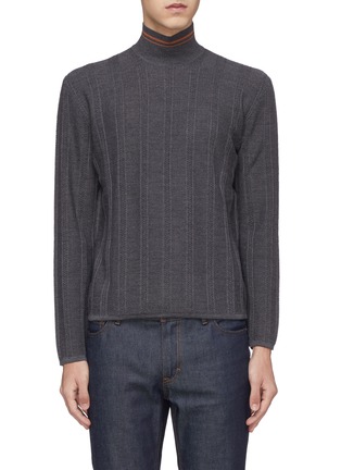 Main View - Click To Enlarge - MACKINTOSH - Merino wool chenille knit turtleneck sweater