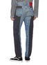 Back View - Click To Enlarge - 424 - Colourblock canvas panel patchwork jeans