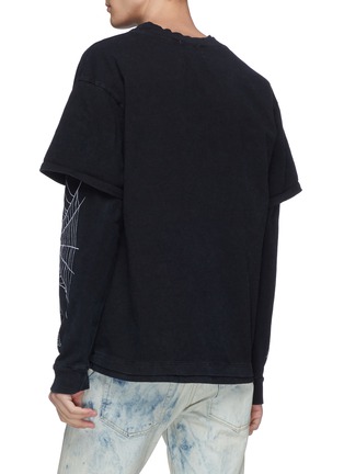 Back View - Click To Enlarge - RHUDE - 'Google' logo graphic print layered sleeve T-shirt