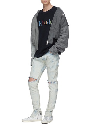 Figure View - Click To Enlarge - RHUDE - 'Google' logo graphic print layered sleeve T-shirt