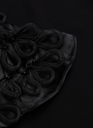 Detail View - Click To Enlarge - LEAL DACCARETT - 'Paloma' detachable flared tassel silk organza sleeve dress