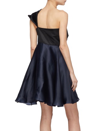 Back View - Click To Enlarge - LEAL DACCARETT - 'Lirio' colourblock bow silk satin one-shoulder dress
