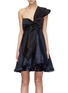 Main View - Click To Enlarge - LEAL DACCARETT - 'Lirio' colourblock bow silk satin one-shoulder dress