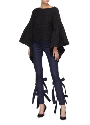 Figure View - Click To Enlarge - LEAL DACCARETT - 'Francisca' bow tie zip cuff jeans