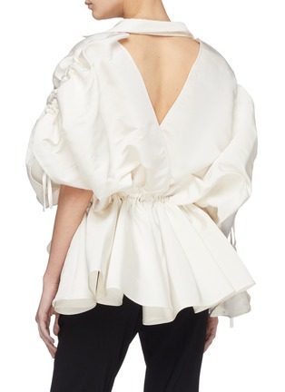 Back View - Click To Enlarge - LEAL DACCARETT - 'Getsemani' open V-back ruched silk twill top