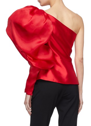 Back View - Click To Enlarge - LEAL DACCARETT - 'Puffy' sleeve silk satin one-shoulder top