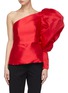 Main View - Click To Enlarge - LEAL DACCARETT - 'Puffy' sleeve silk satin one-shoulder top