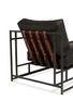 Detail View - Click To Enlarge - STEPHEN KENN STUDIO - Smoke leather & blackened steel armchair