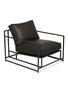  - STEPHEN KENN STUDIO - Smoke leather & blackened steel armchair