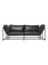 Main View - Click To Enlarge - STEPHEN KENN STUDIO - Smoke leather & blackened steel two seat sofa