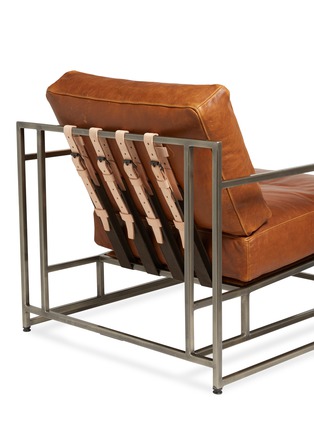 Detail View - Click To Enlarge - STEPHEN KENN STUDIO - Tan leather & antique nickel armchair