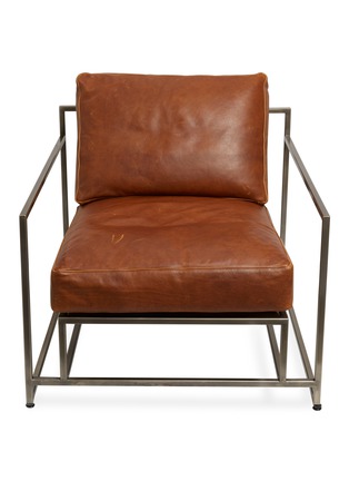 Main View - Click To Enlarge - STEPHEN KENN STUDIO - Tan leather & antique nickel armchair